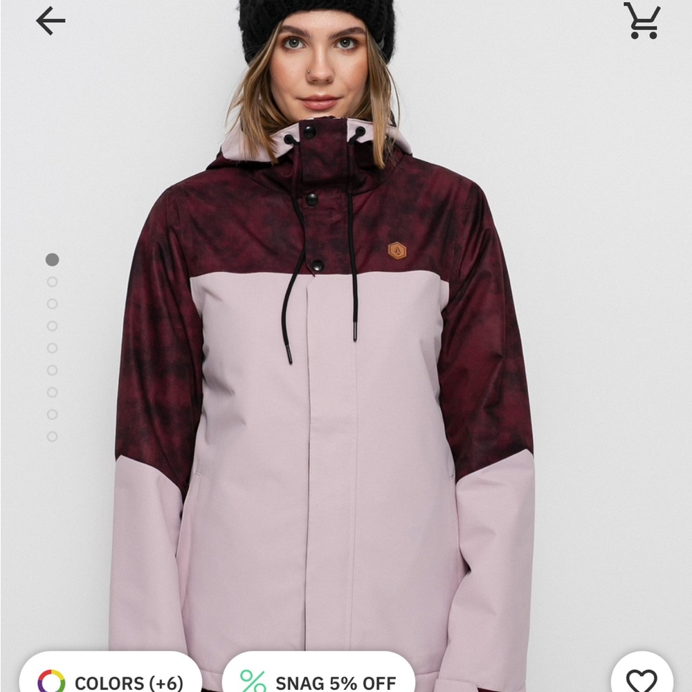 Volcom Snowboard Ski Jacket & Pants Size XL Hazy Pink & Burgundy